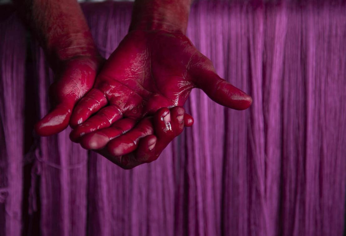 Silk dying in India