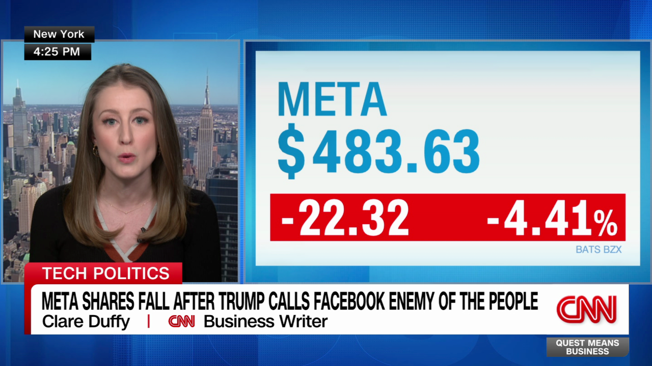 Meta shares fall sharply after Trump calls Facebook 