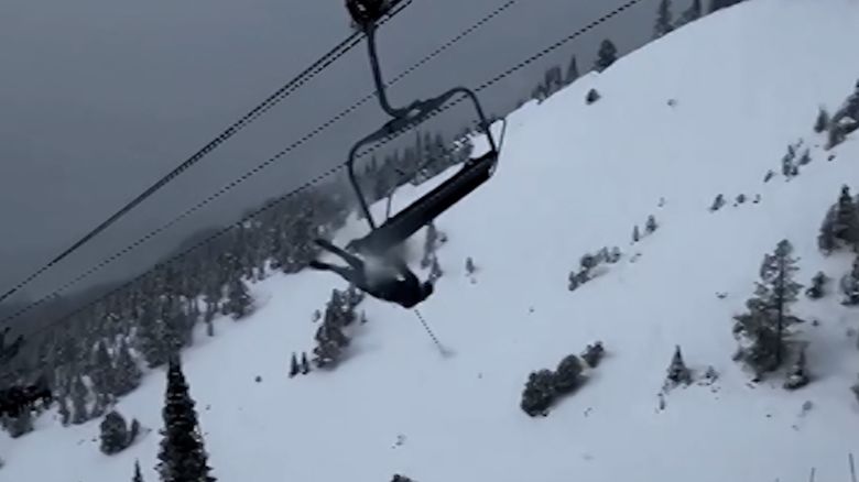 Skier Crashes Chair Lift 1