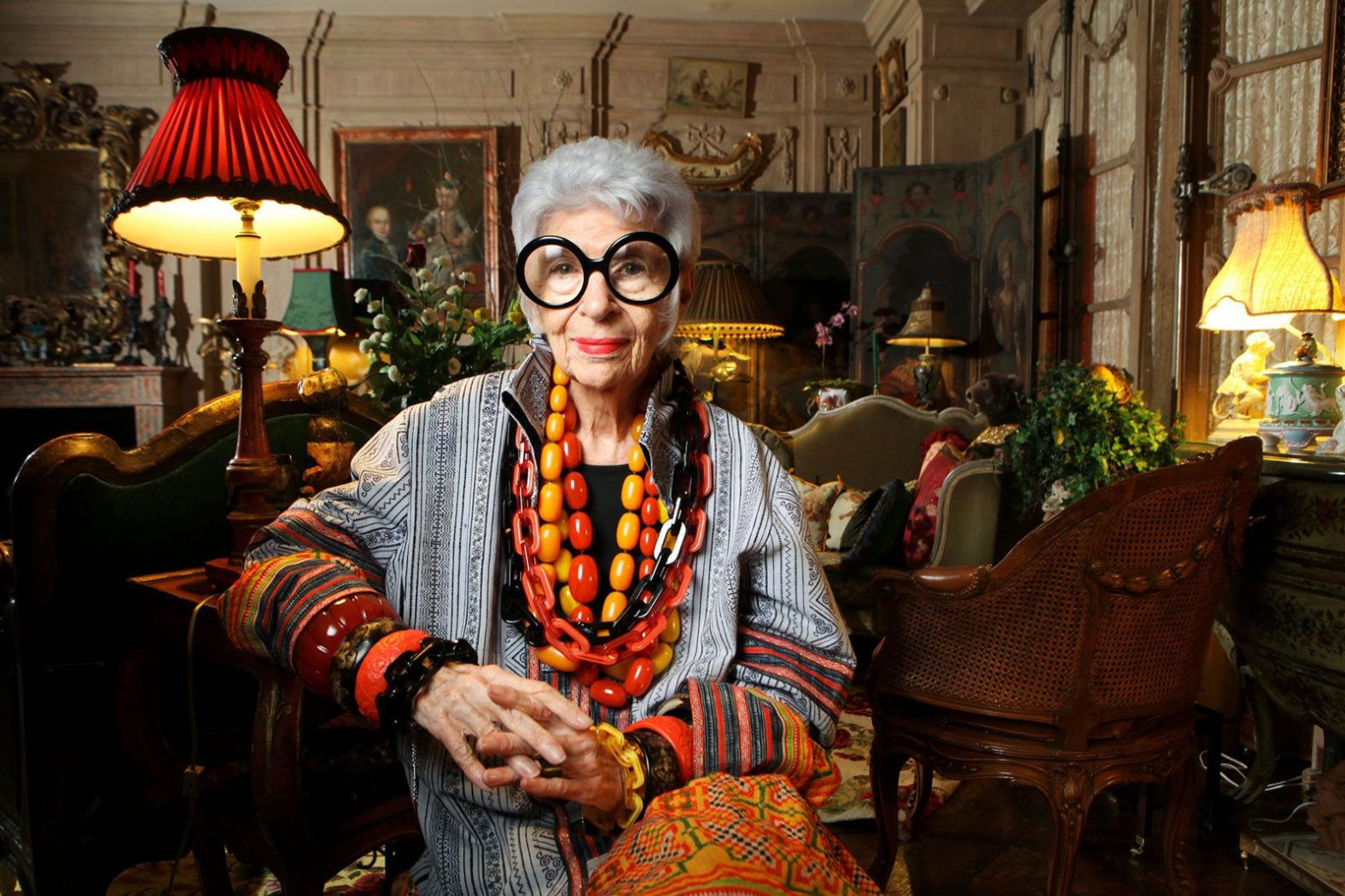 Influential interior designer <a href="index.php?page=&url=https%3A%2F%2Fwww.cnn.com%2F2024%2F03%2F01%2Fstyle%2Firis-apfel-fashion-icon-dies-obituary%2Findex.html" target="_blank">Iris Apfel</a>, a style icon who landed a major modeling contract at 97, died March 1 at the age of 102.
