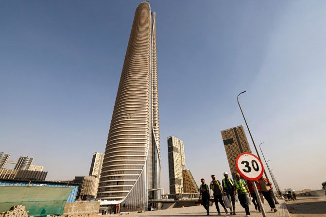 The city is home to the tallest building in Africa, the "Iconic Tower," by architects Dar al-Handasah Shair & Partners, which was completed in 2023. Located in the new city's central business district, it stands at an impressive <a href="index.php?page=&url=https%3A%2F%2Fwww.dar.com%2Fnews%2Fdetails%2Ficonic-tower-tops-out-as-africa%25E2%2580%2599s-tallest-skyscraper-" target="_blank" target="_blank">385 meters</a> (1,263 feet).