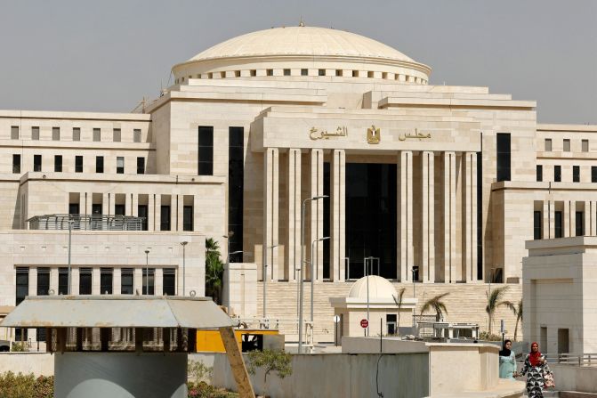 The Egyptian parliament will begin directing its meetings from the new city this month, according to Abbas. This photo shows the new headquarters for the Senate, the upper house of the Egyptian Parliament. The building's main hall can accommodate <a href="index.php?page=&url=https%3A%2F%2Fwww.arabcont.com%2Fenglish%2Fproject-634" target="_blank" target="_blank">406 members</a>, as well as meeting rooms and an IT center, emergency clinic, restaurant and car park.