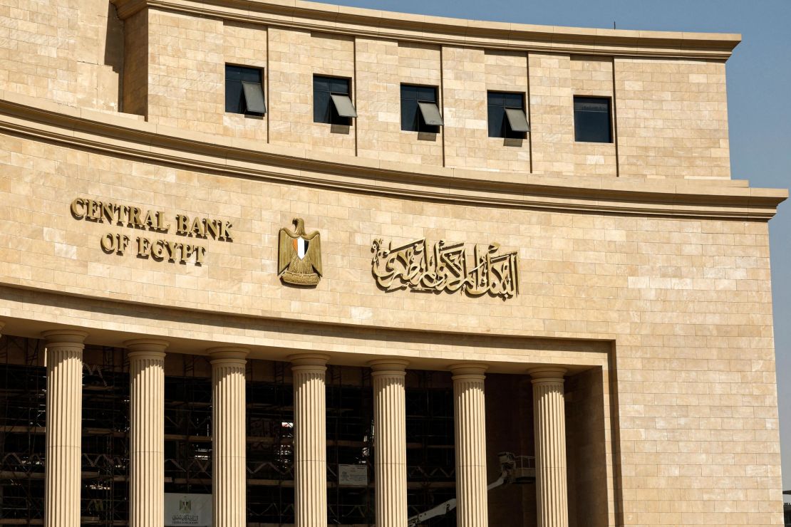 This picture taken on August 1, 2023 shows a view of the exterior facade of the new headquarters of Egypt's Central Bank at the New Administrative Capital megaproject about 45 kilometres east of the current capital Cairo. (Photo by Khaled DESOUKI / AFP) (Photo by KHALED DESOUKI/AFP via Getty Images)