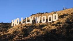 TOPSHOT - The Hollywood Sign is pictured during a ceremony marking the 100th anniversary of the first time it was lit, in Los Angeles, California, on December 8, 2023. (Photo by DAVID SWANSON / AFP) (Photo by DAVID SWANSON/AFP via Getty Images)