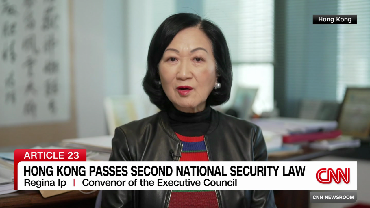 exp Hong Kong Security Law Article 23 Regina Ip INTV 032002ASEG1 CNNi World_00012527.png