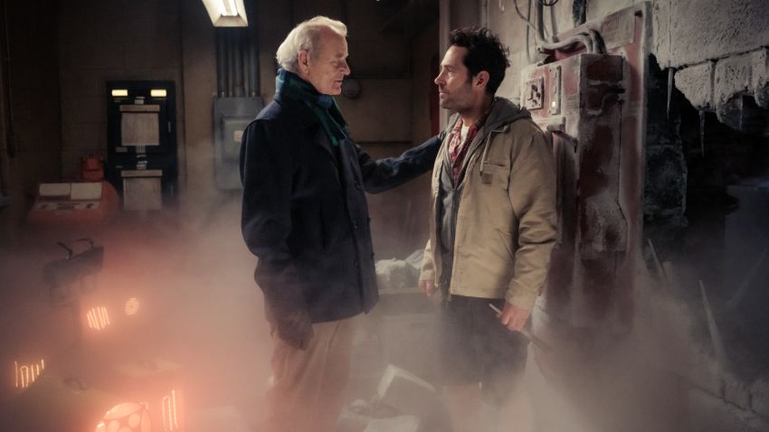 Bill Murray and Paul Rudd on the set of Columbia Pictures GHOSTBUSTERS: FROZEN EMPIRE.