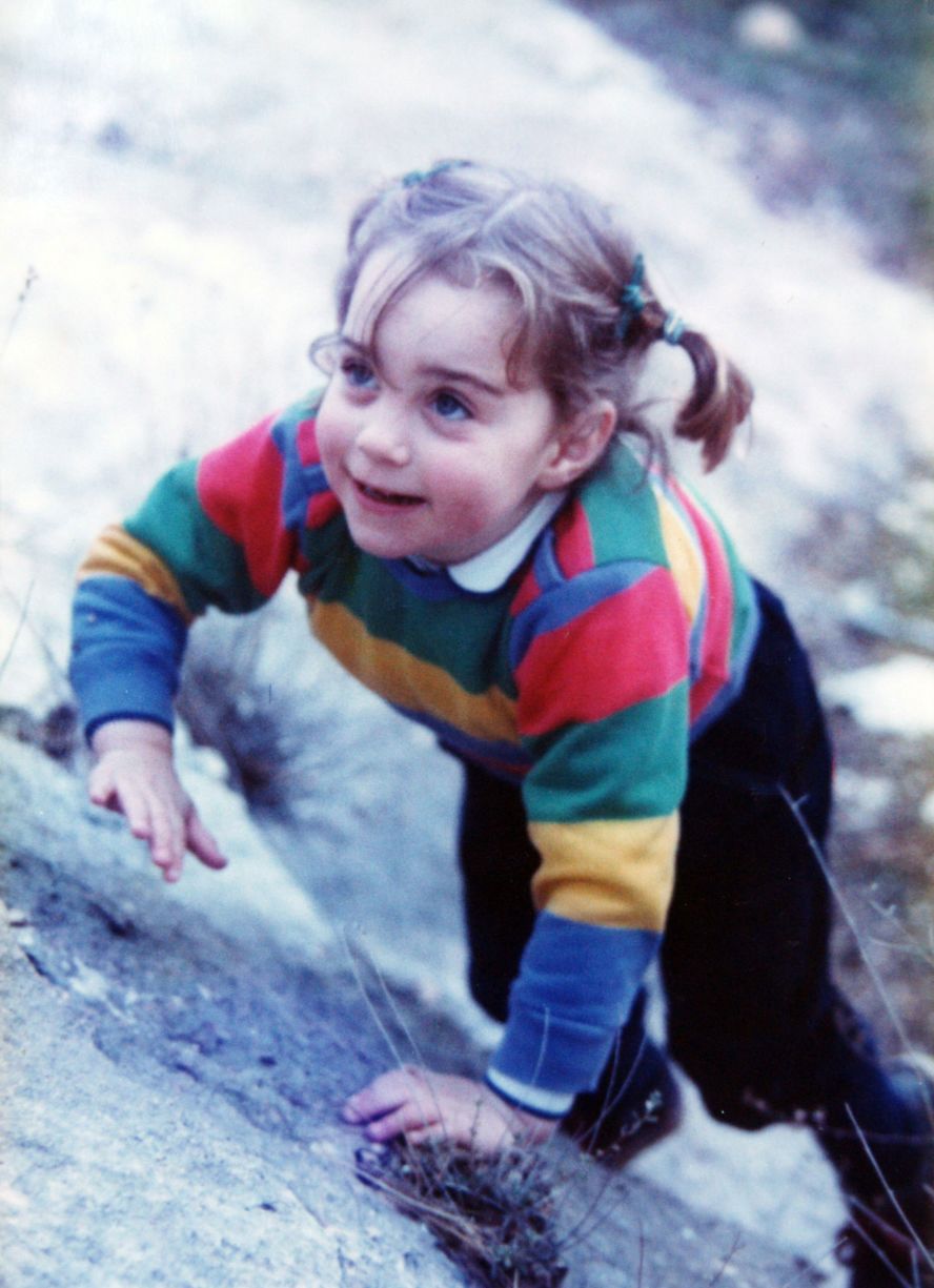 Kate Middleton, seen here at age 3, was born on January 9, 1982, in Reading, England.