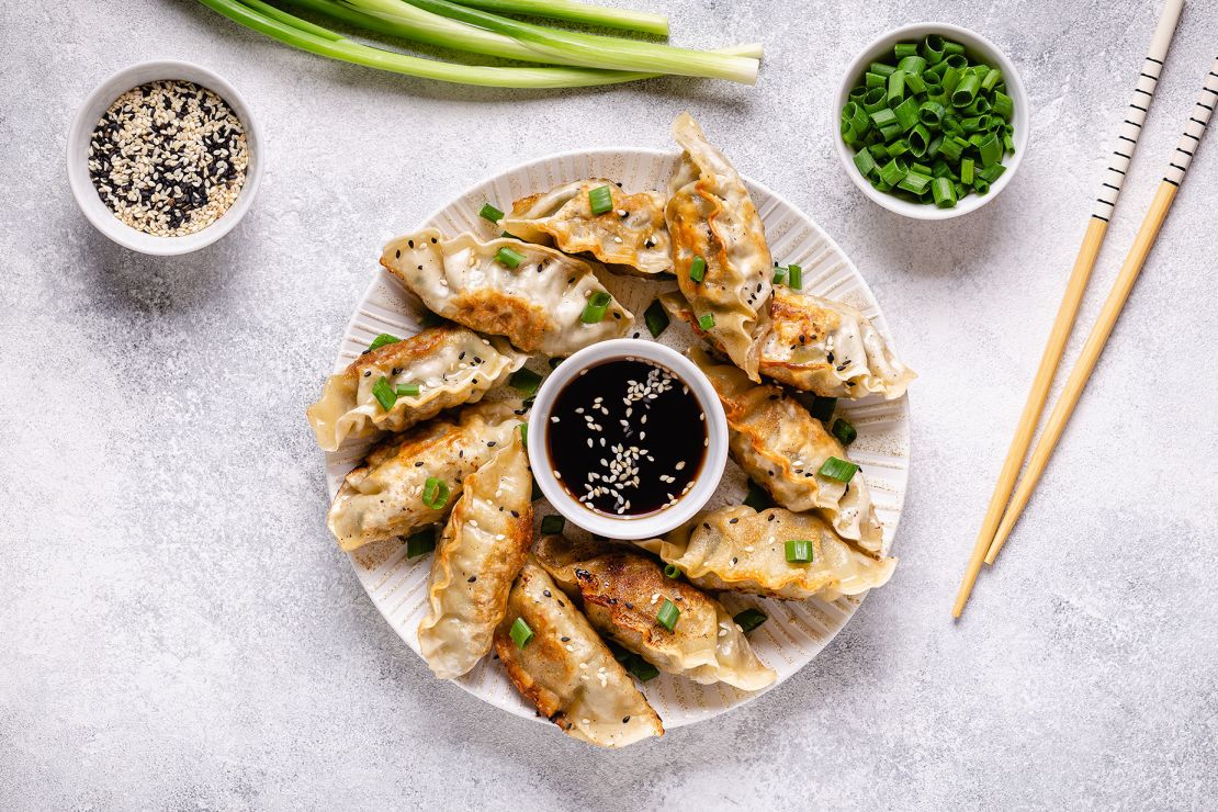 Gyoza are a kin to Chinese pot stickers.