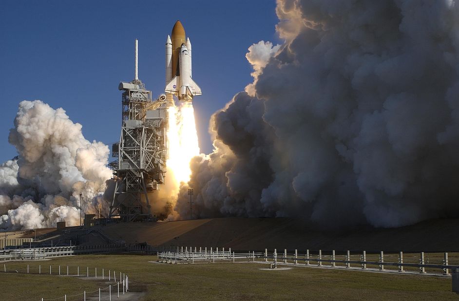 Space Shuttle Columbia launches from the Kennedy Space Center in Florida on January 16, 2003.