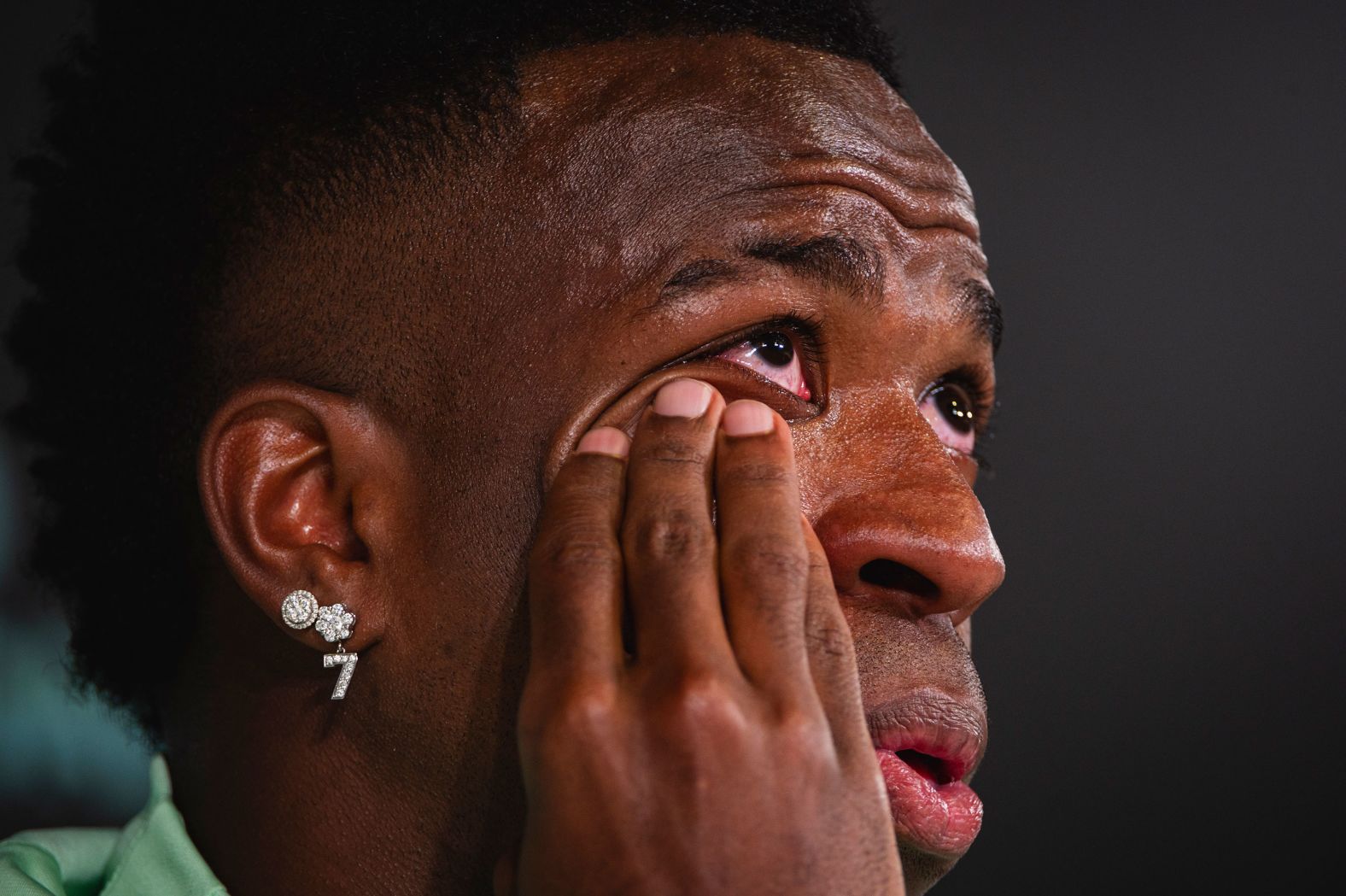 Brazilian footballer Vinícius Jr. breaks down in tears Monday, March 25, as he <a href="index.php?page=&url=https%3A%2F%2Fwww.cnn.com%2F2024%2F03%2F26%2Fsport%2Fvinicius-jr-racism-press-conference-tears-spt-intl%2Findex.html" target="_blank">speaks about his experience with racist abuse in Spain</a>. The Real Madrid star has been subjected to racism from fans of opposing teams on multiple occasions, and he said that he has struggled to remain positive and motivated toward soccer as a result of the abuse.