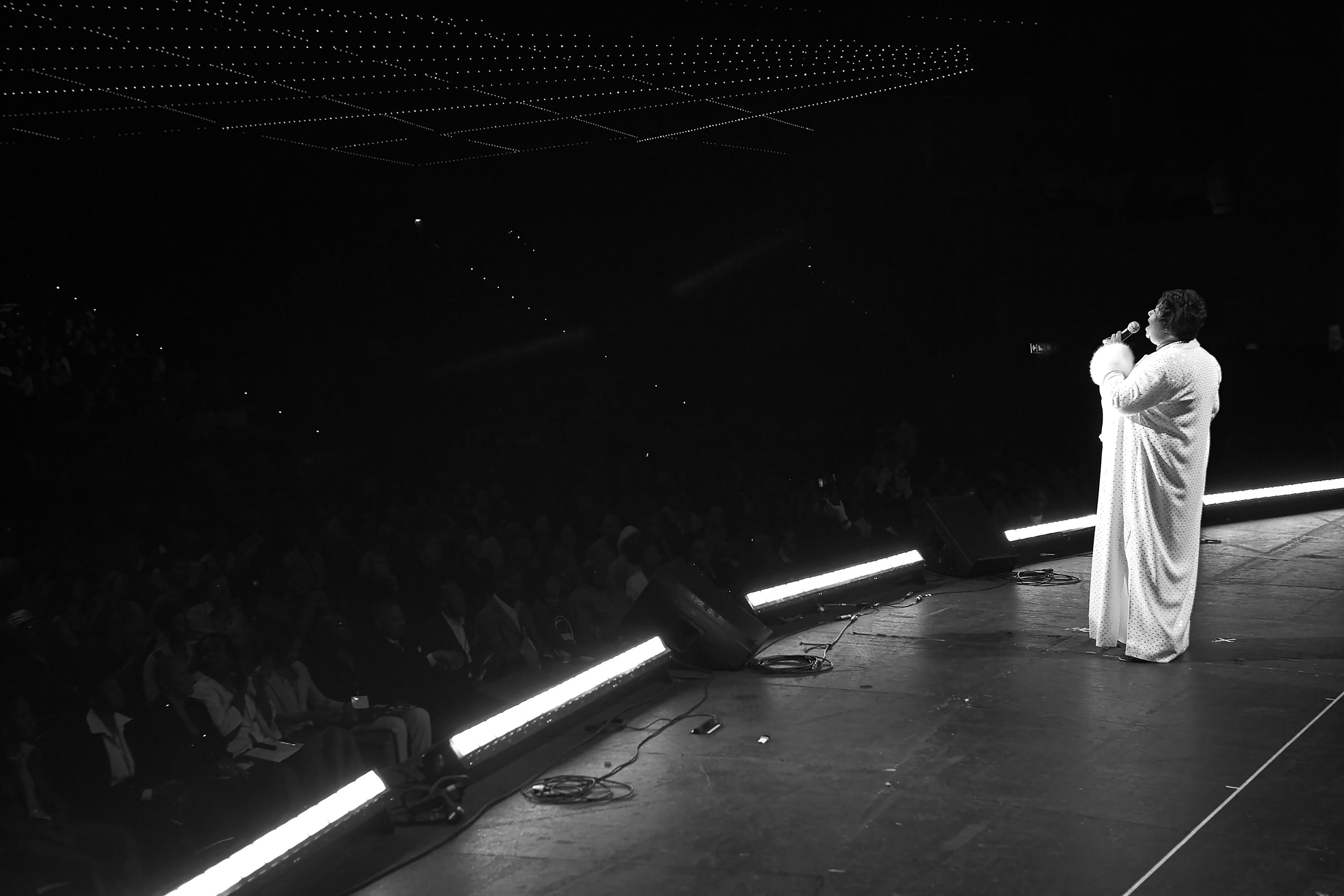 Franklin performs at Gospel Fest in June 2005 before performing at the Tony Awards later that evening.