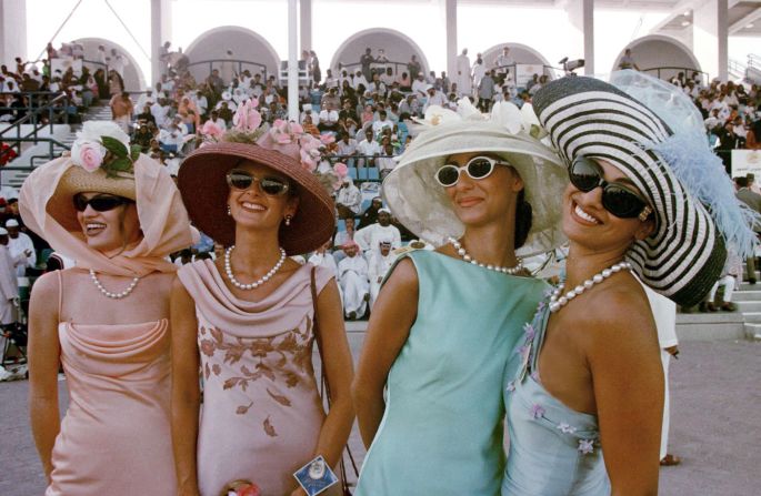 The event has always been synonymous with style and glamour. Pictured, spectators show off their outfits at the 1998 event.