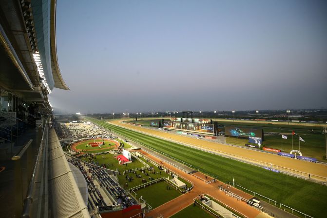 A view of Meydan Racecourse during the Dubai World Cup in 2023.
