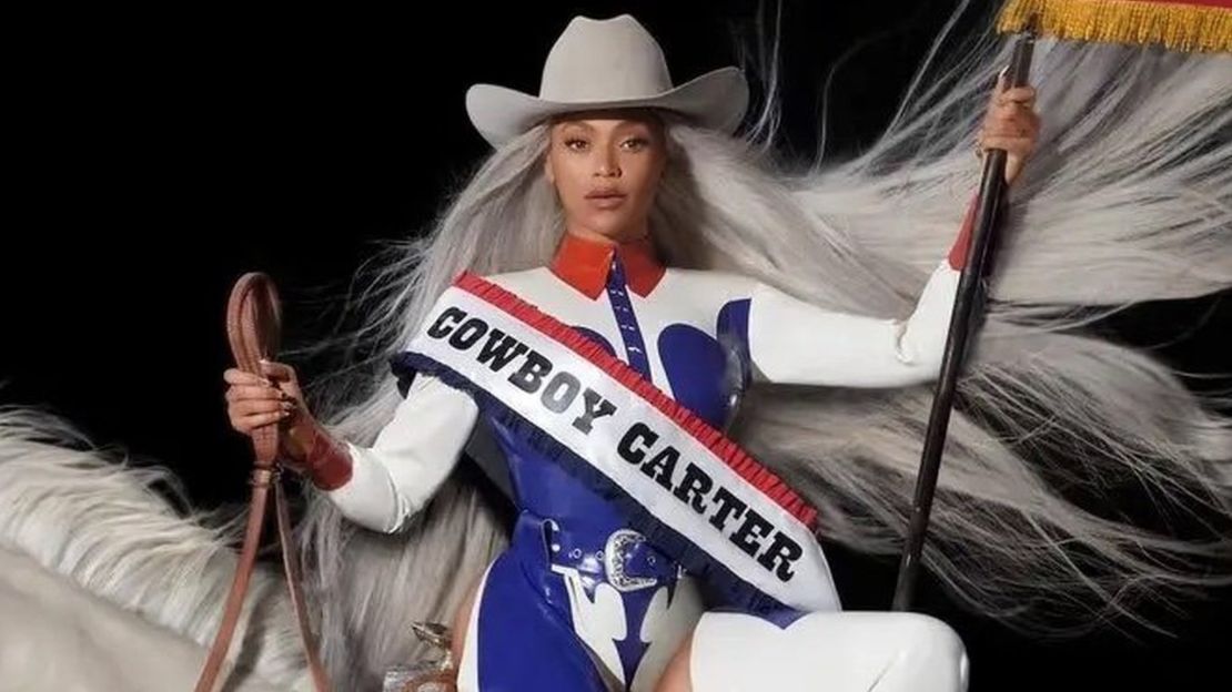 Beyoncé on her album cover for "Cowboy Carter."