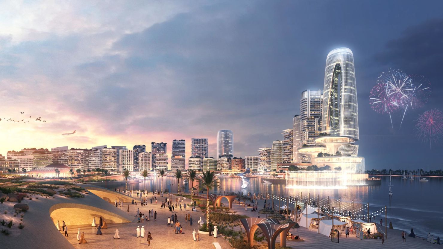 A render of the Al Khuwair Muscat Downtown and Waterfront development.