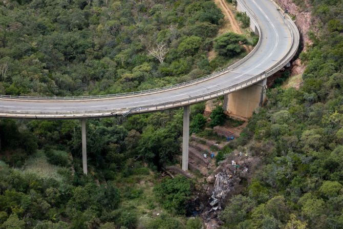 Emergency workers respond to the site of a <a href="https://www.cnn.com/2024/03/28/africa/bus-carrying-easter-worshippers-falls-off-cliff-intl/index.html" target="_blank">bus crash</a> in South Africa's Limpopo province on Thursday, March 29. Dozens of people died in the crash, which happened in the Mamatlakala mountain pass between Mokopane and Marken. Only one person, an 8-year-old girl, survived. The cause of the crash is under investigation.