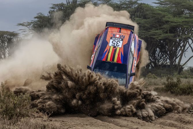 Yasin Nasser loses control of his car during a World Rally Championship race in Naivasha, Kenya, on Friday, March 29. Neither Nasser nor his co-driver, Ali Katumba, was seriously hurt in the crash, but <a href="https://kawowo.com/2024/04/01/yasin-relives-dreadful-roll-in-safari-rally-kenya/" target="_blank" target="_blank">the car was too damaged to continue</a>.