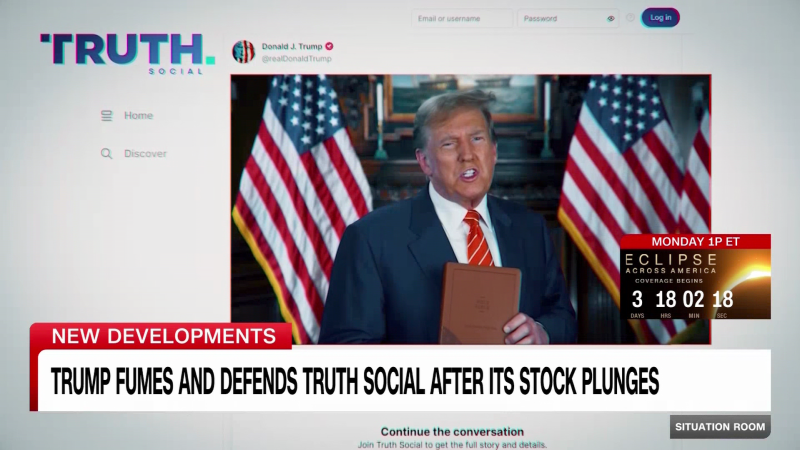 Read more about the article Trump’s Truth Social stock price slides – CNN