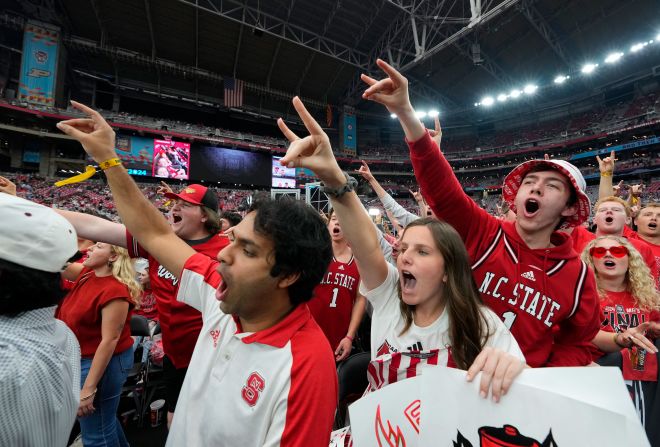 Wolfpack fans cheer before the game.