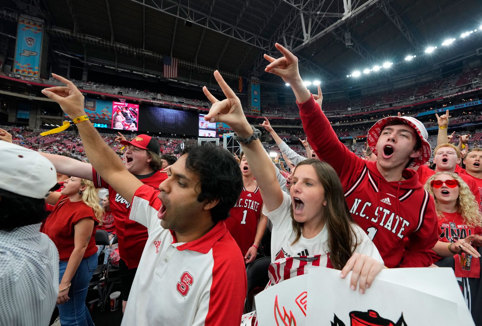 Wolfpack fans cheer before the game.