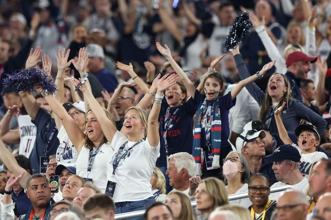 UConn fans cheer during the game.