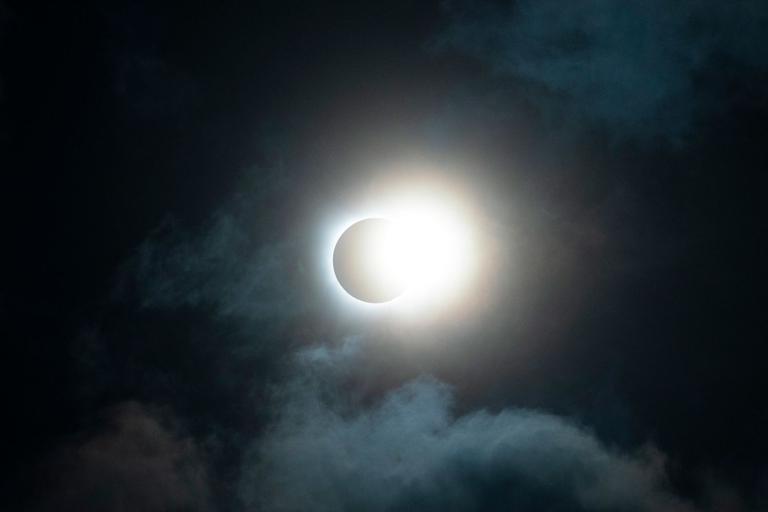 The eclipse is seen from the Amistad National Recreational Area in Del Rio, Texas. It is one of the few National Park Service sites that was directly in the eclipse's path of totality. 