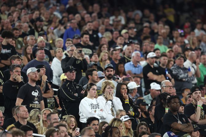 Purdue fans look on during the championship game.