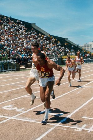Simpson competes during a track event at the University of Southern California in 1967.