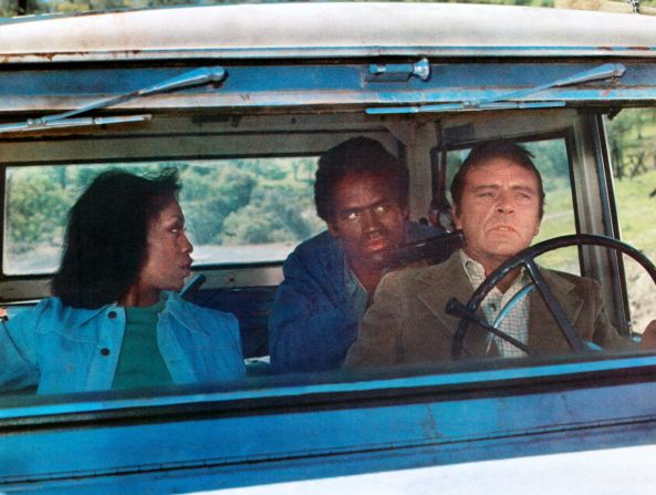 Simpson acts in a scene from the 1974 film "The Klansman" with Lola Falana and Richard Burton.