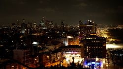 The skyline of Tel Aviv, Israel, is seen early Sunday, local time.