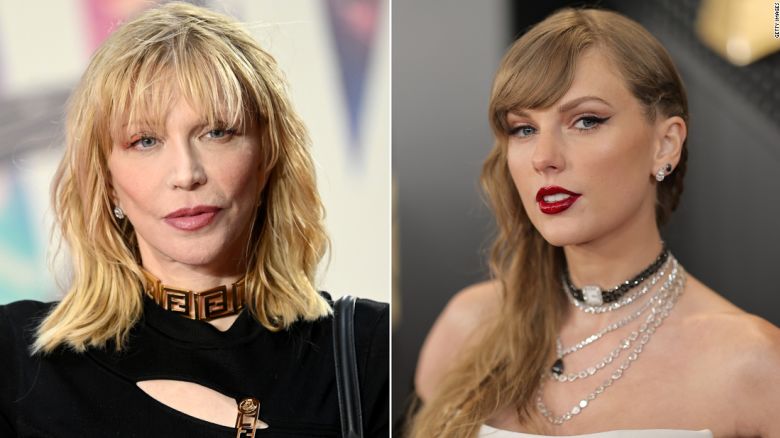 Courtney Love, left, and Taylor Swift