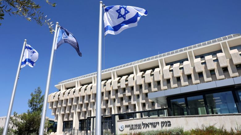 This picture taken on August 23, 2022 shows a view of the exterior of the headquarters of the Bank of Israel, the country's central bank, in Kiryat Ben-Gurion in Jerusalem. (Photo by AHMAD GHARABLI / AFP) (Photo by AHMAD GHARABLI/AFP via Getty Images)
