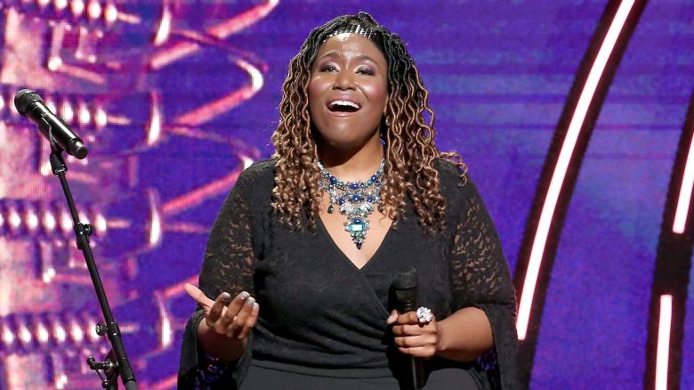 NASHVILLE, TENNESSEE - JUNE 02: Mandisa perform on stage during the 7th Annual K-LOVE Fan Awards at The Grand Ole Opry House on June 2, 2019 in Nashville, Tennessee. (Photo by Terry Wyatt/Getty Images for K-LOVE Fan Awards)