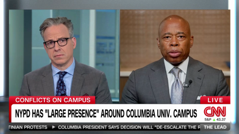 The Lead Eric Adams Protests Columbia Campus Israel Gaza NYPD Jake Tapper_00045008.png