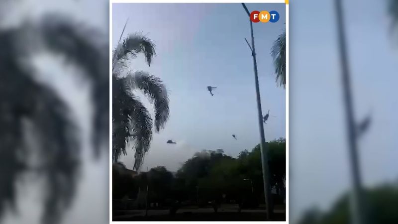 视频显示致命的直升机相撞瞬间