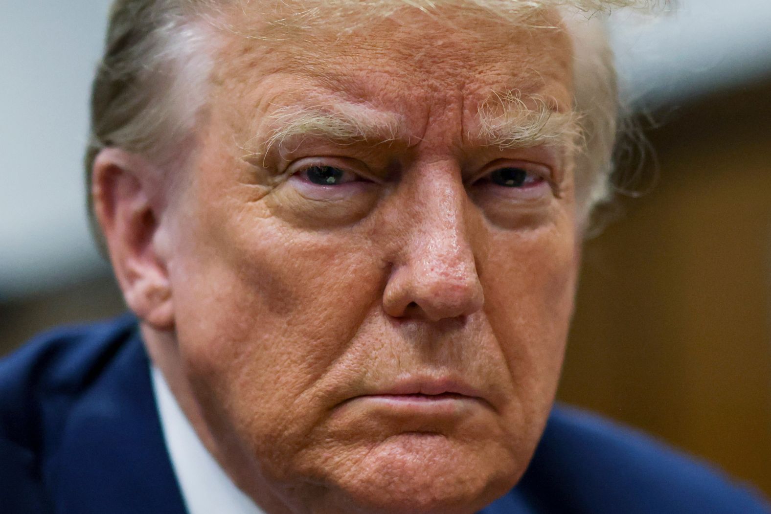 Trump sits in the courtroom during his trial on April 22.