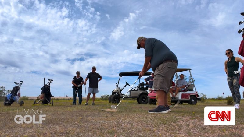 ​Playing it out of the sand at Snakehole Golf Club | CNN Business