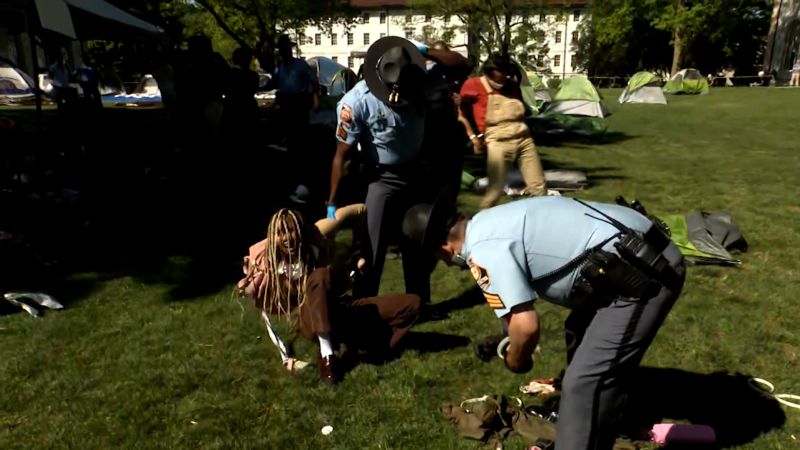 See police detain members of crowd at Emory University during pro-Palestinian protest | CNN