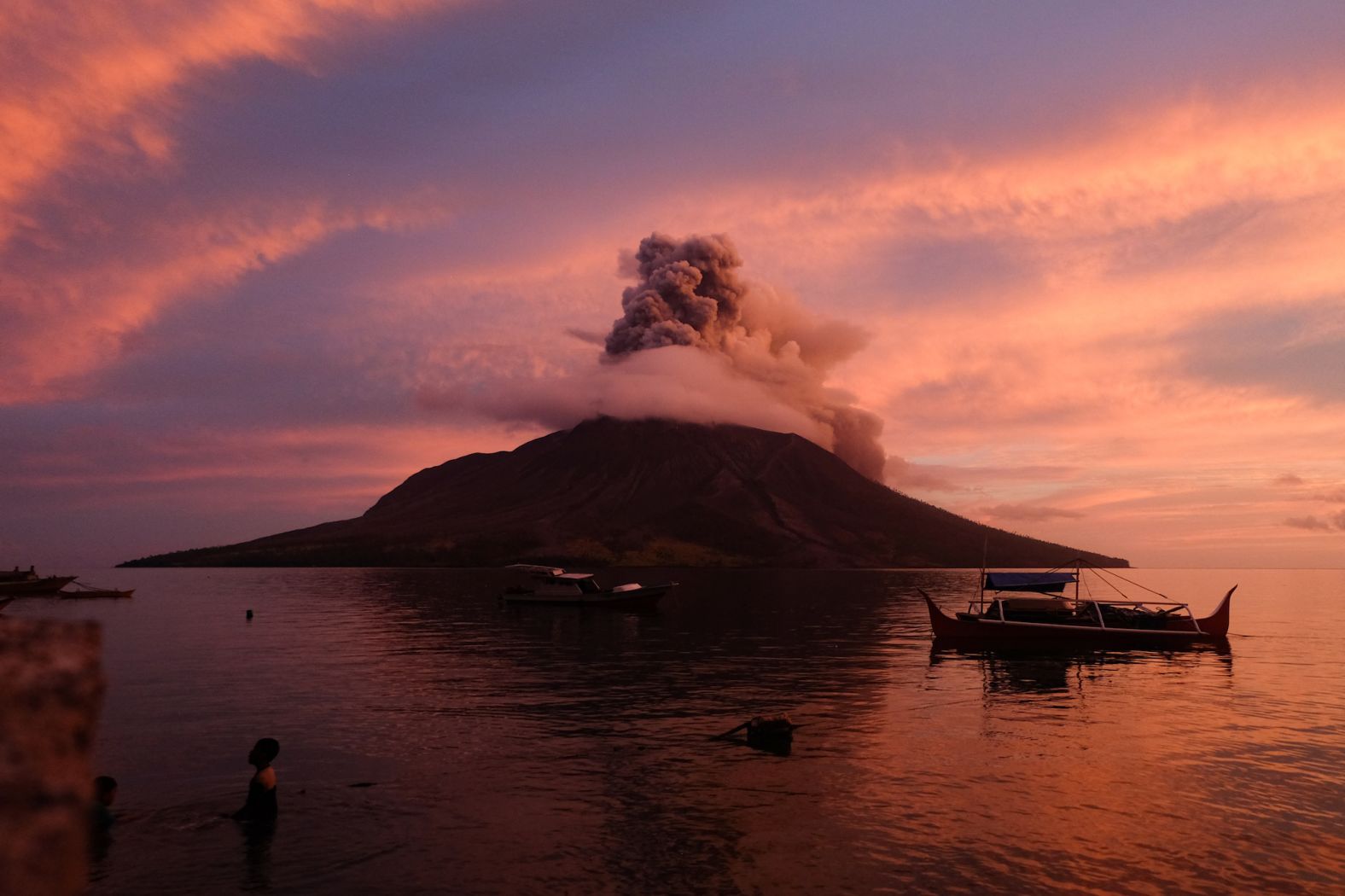 The Mount Ruang volcano erupts in Sitaro, Indonesia, on Friday, April 19. Authorities ordered hundreds of villagers to evacuate following <a href="https://www.cnn.com/2024/04/17/asia/indonesia-mount-ruang-volcano-eruption-intl-hnk/index.html" target="_blank">multiple eruptions</a>.