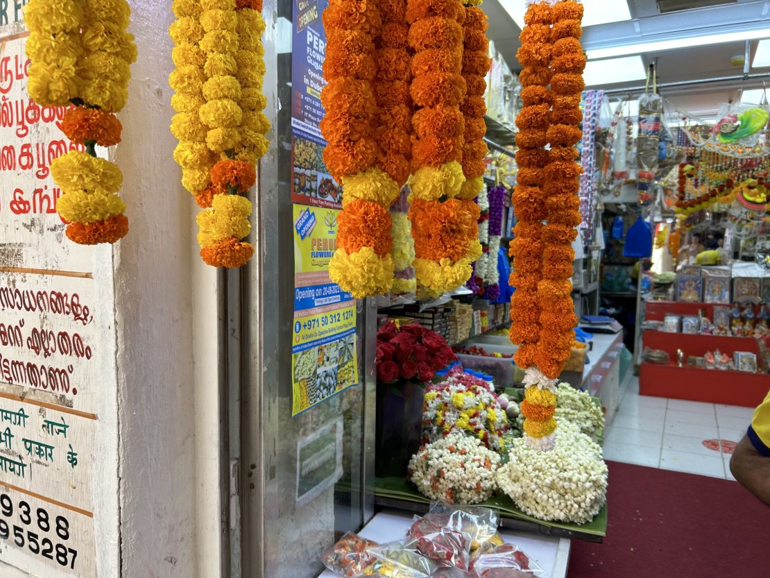 Old Dubai Souk was once filled with shops like this, selling goods for worshippers visiting the Hindu temples nearby — but now, one temple has been moved across the city and many stores are closing.