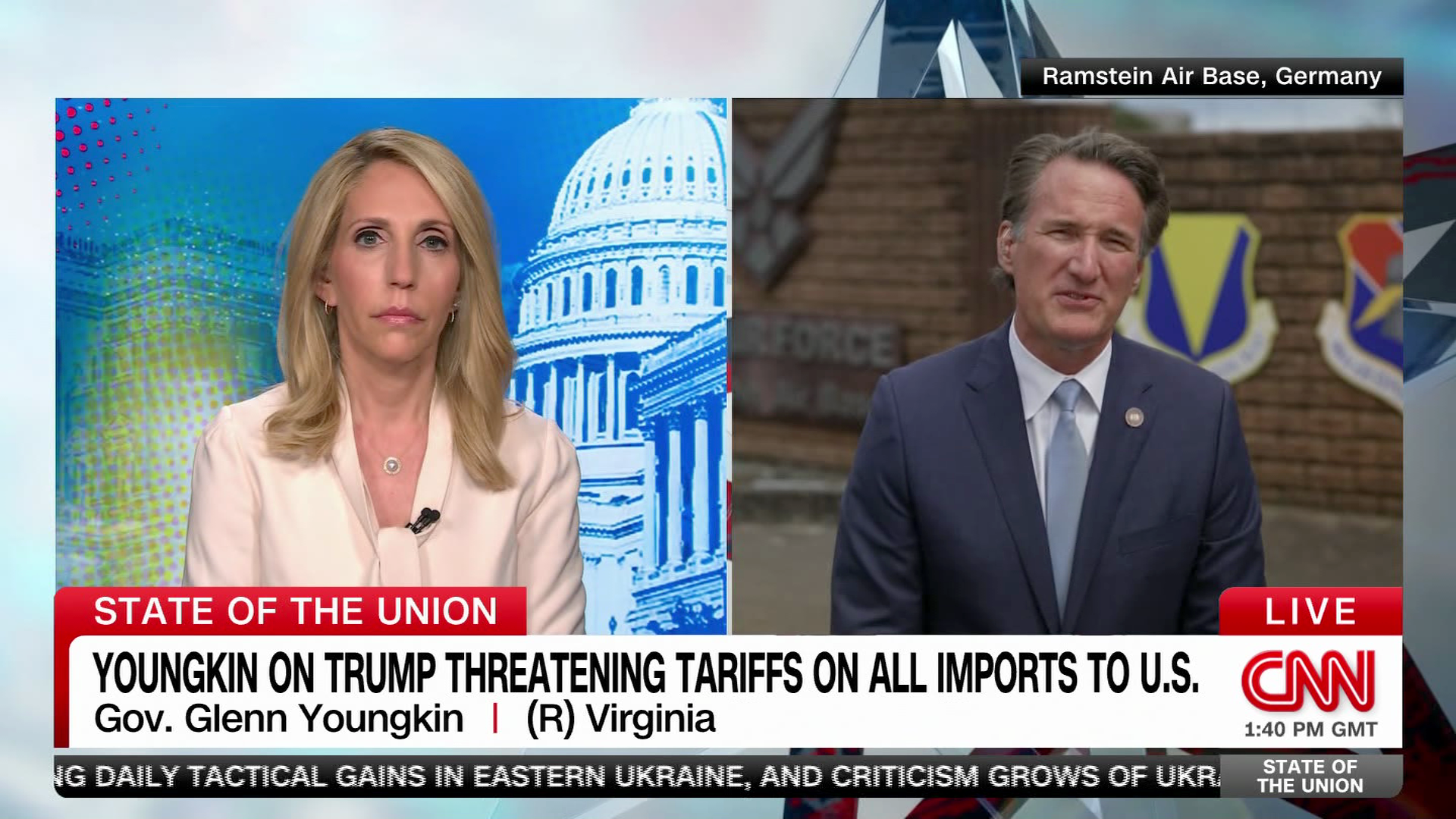 Bash presses Youngkin on Trump s threat to put tariffs on all imports to US