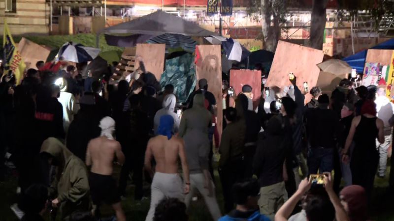 Video shows protests at UCLA as violent confrontation breaks out | CNN