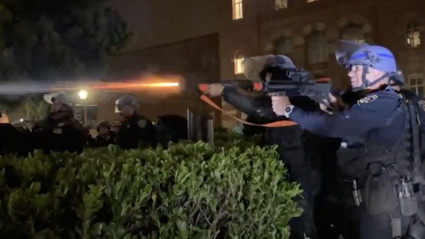 UCLA protests: Police fire rubber bullets at pro-Palestinian protesters