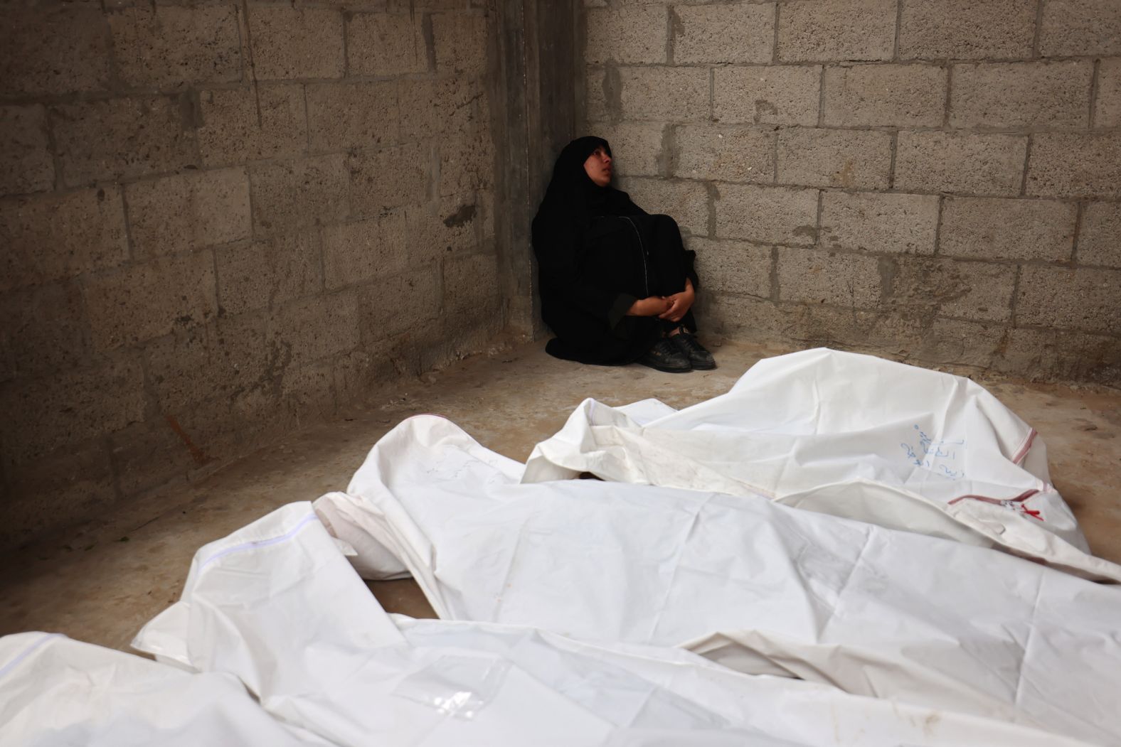 A Palestinian mourns relatives at the Abu Youssef Al Najjar hospital in Rafah, Gaza, on Monday, April 29. Twenty-two people, including at least one infant and a toddler, <a href="index.php?page=&url=https%3A%2F%2Fwww.cnn.com%2F2024%2F04%2F29%2Fmiddleeast%2Fisraeli-airstrike-rafah-gaza-intl%2Findex.html" target="_blank">were killed in an Israeli airstrike over Rafah</a>, according to hospital officials. In response to a CNN request for comment regarding the Rafah strike, the Israel Defense Forces said in a statement that its fighter jets "struck terror targets where terrorists were operating within a civilian area in southern Gaza."