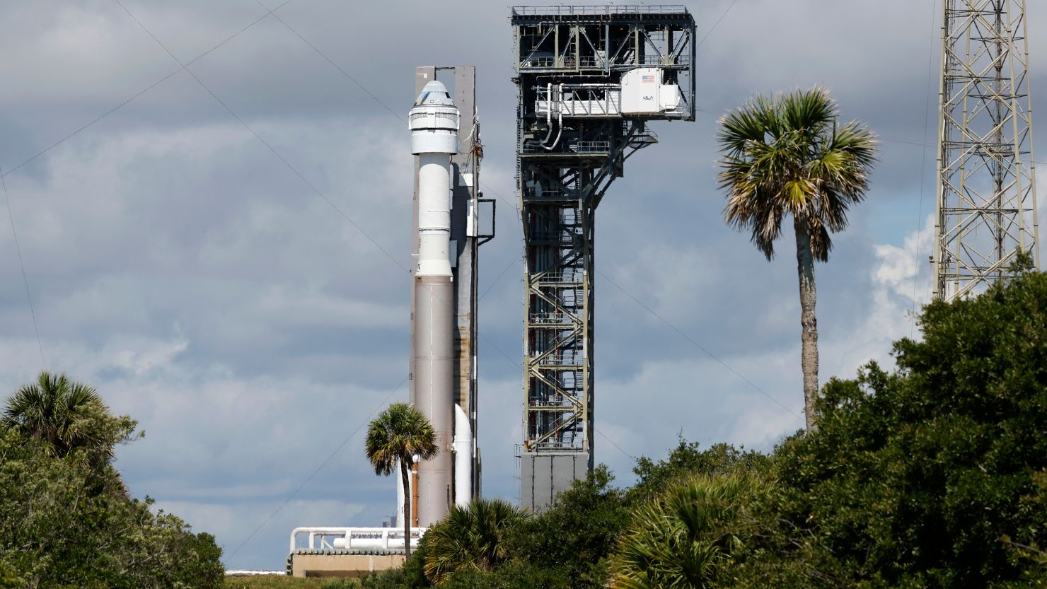 Boeing's Starliner capsule atop an Atlas V rocket is rolled out to the launch pad at Space Launch Complex 41, Saturday, May 4, 2024, in Cape Canaveral, Fla. NASA astronauts Butch Wilmore and Suni Williams will launch aboard to the International Space Station, scheduled for liftoff on May 6, 2024.