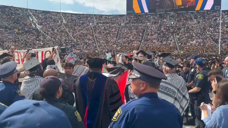 Protesters interrupt University of Michigan commencement | CNN