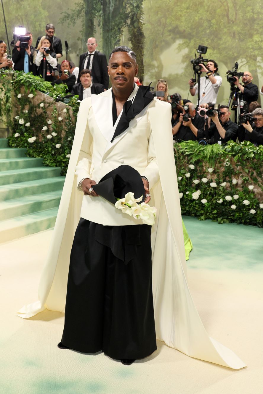 Colman Domingo told E! that his outfit was a tribute to the late Chadwick Boseman and Andre Leon Talley, Black icons who had worn capes to previous Met Galas.  