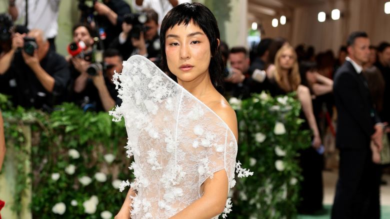 NEW YORK, NEW YORK - MAY 06: Greta Lee attends The 2024 Met Gala Celebrating "Sleeping Beauties: Reawakening Fashion" at The Metropolitan Museum of Art on May 06, 2024 in New York City. (Photo by Dimitrios Kambouris/Getty Images for The Met Museum/Vogue)