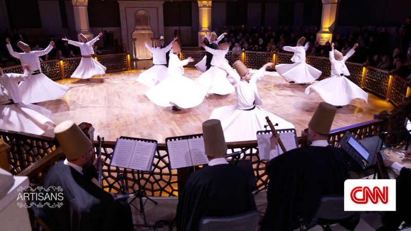 Dressing Konya's whirling dervishes