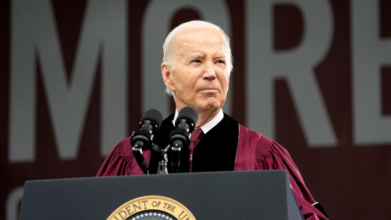 President Biden faced peaceful protests while delivering speech at Morehouse College | CNN